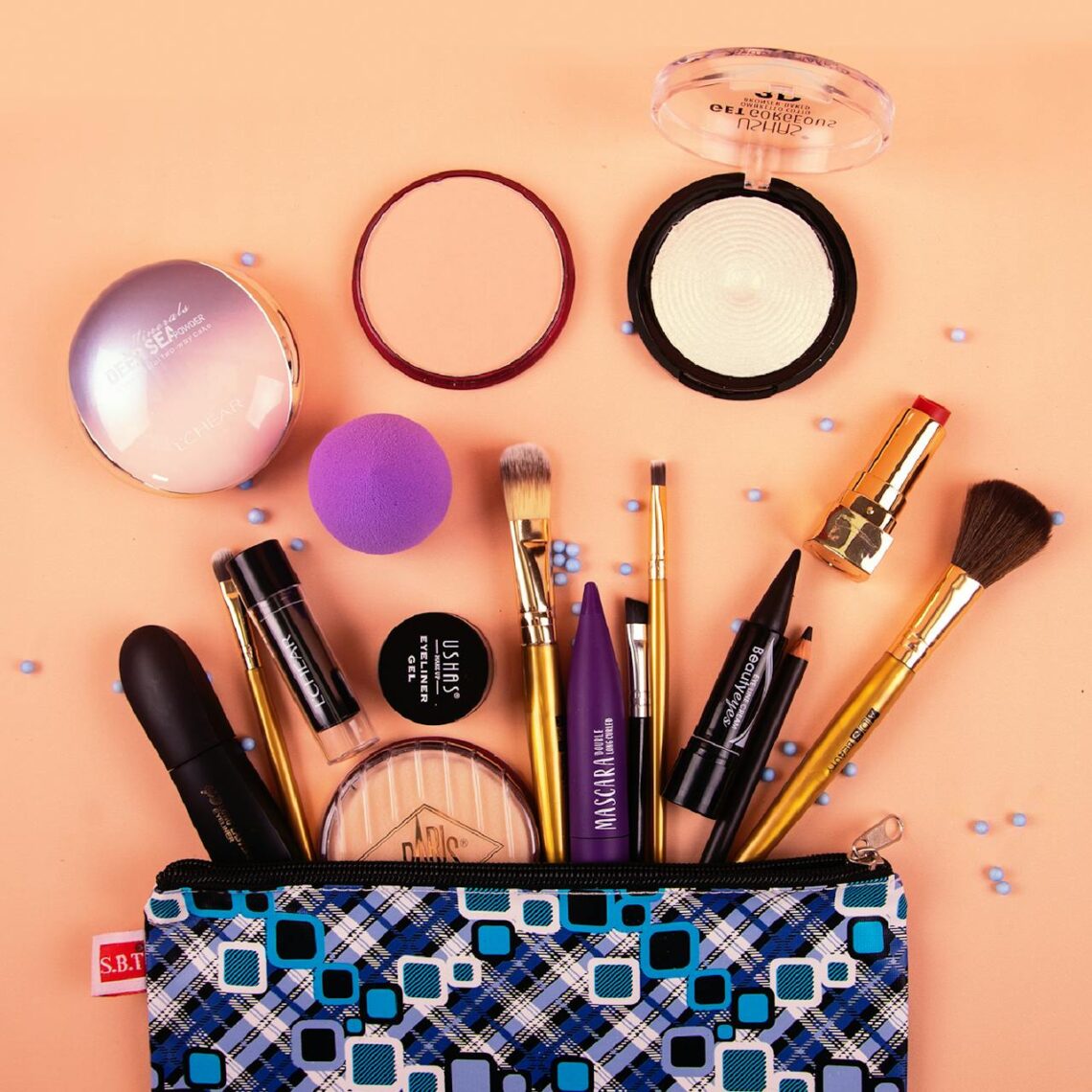 Makeup essentials, Makeup bag, Makeup products