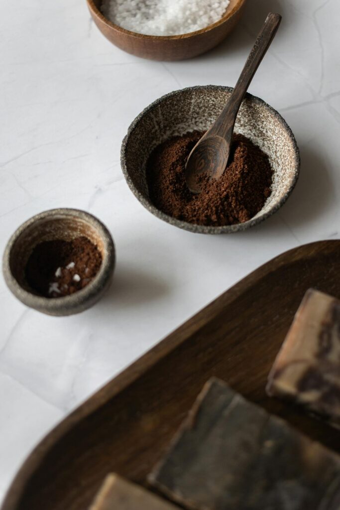 home made coffee scrub, kitchen beauty
